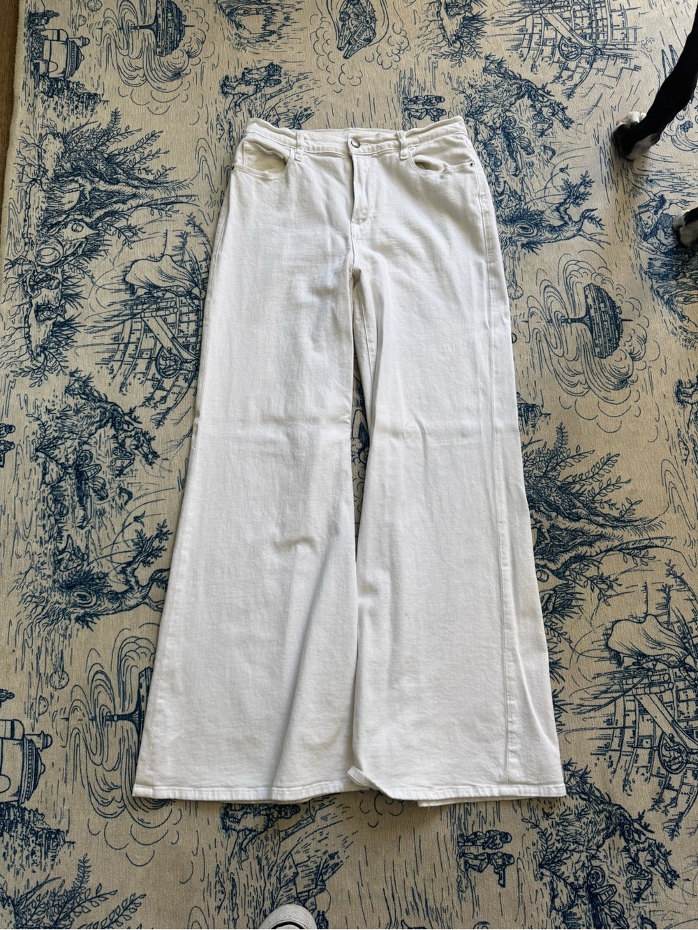 Frame Denim Cream Wide-Leg Jeans